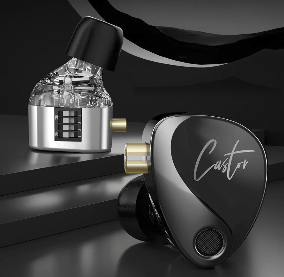 Вакуумні навушники KZ Castor Bass Hi-Fi дротові IEM з подвійним динамічним драйвером