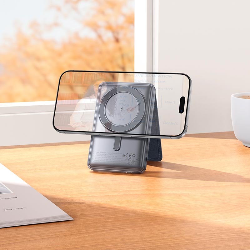 Зовнішній акумулятор УМБ HOCO Q46 Title 5000mAh 20W зі швидкою зарядкою, MagSafe та картхолдером