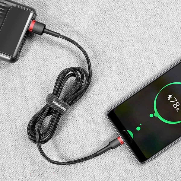 Кабель Baseus Cafule CATKLF-A91 USB - Type-C 0.5м з підтримкою швидкої зарядки QC3.0 3A