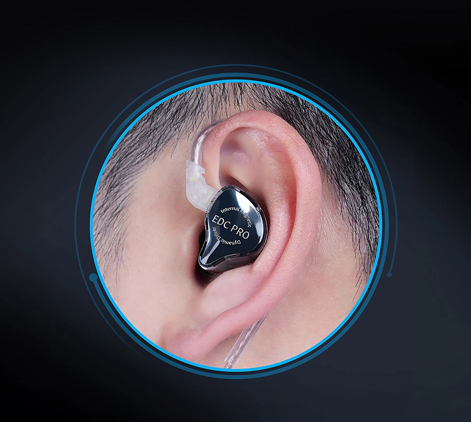 Вакуумные проводные наушники KZ EDC Pro с микрофоном и мощным басом