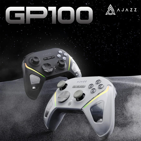 Бездротовий геймпад Ajazz GP100 RGB 1000Hz з Hall-тригерами 2.4G та Bluetooth 