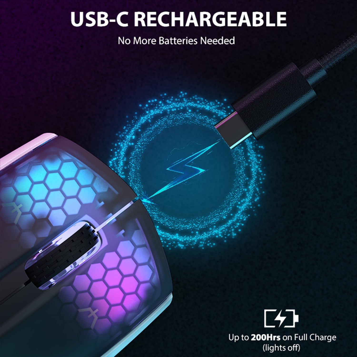 Ігрова миша Attack Shark X5 Bluetooth 2.4G USB ультралегка з RGB-підсвічуванням