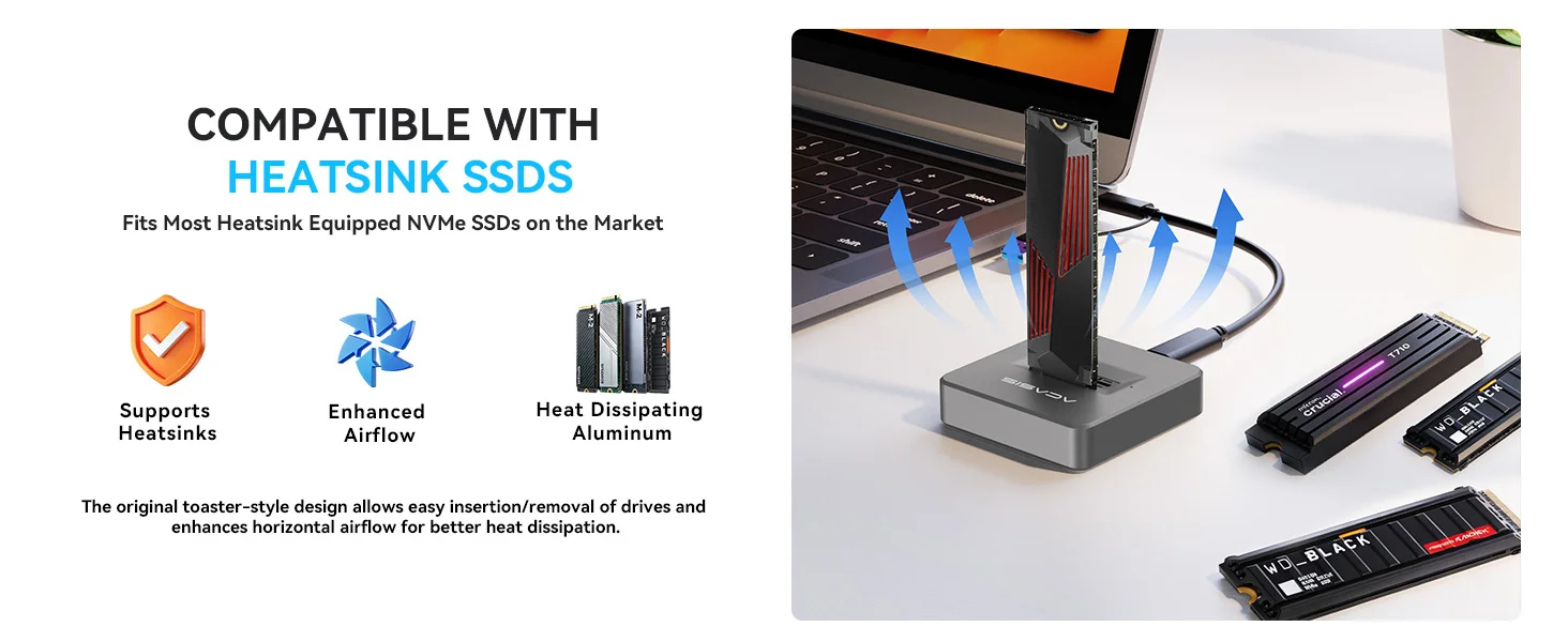 Внешний корпус ACASIS M04B для M.2 NVMe/SATA SSD 10 Гбит/с с поддержкой до 8 ТБ для быстрого переноса данных