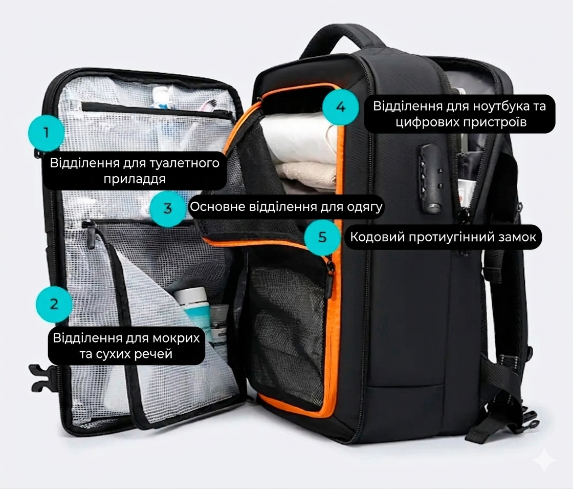Дорожній рюкзак Bange BG-7876-1 для ноутбука 15.6