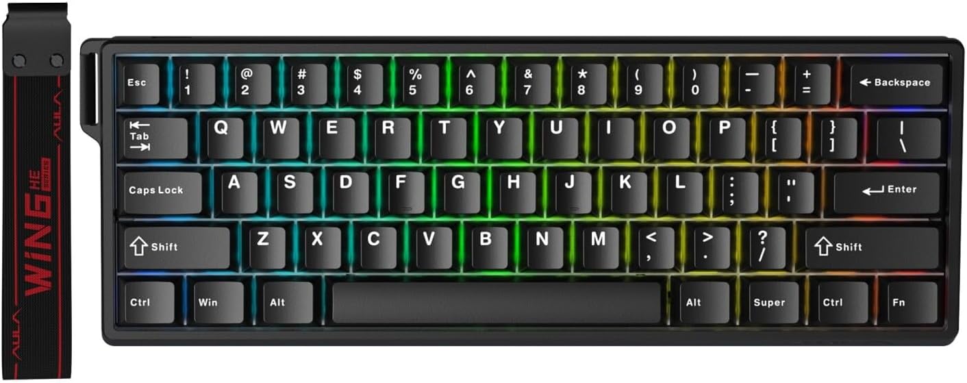 Ігрова клавіатура Aula WIN60 HE Magnetic Switch компактна з RGB підсвічуванням та Hot Swap
