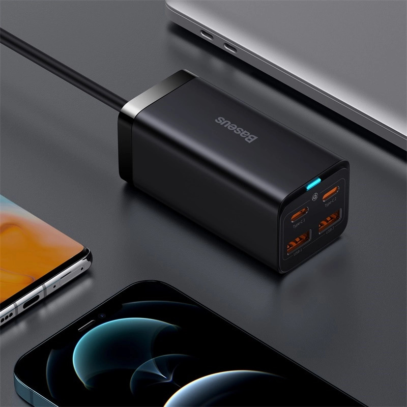 Мережевий зарядний пристрій Baseus GaN3 Pro 100W 2USB 2Type-C для швидкої зарядки