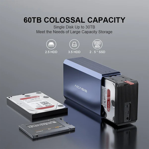 Корпус для зовнішнього накопичувача ACASIS EC-7352 USB 3.0 з підтримкою RAID та ємністю до 60 ТБ