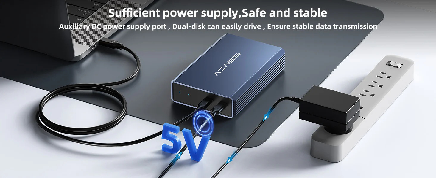 Корпус для жорстких дисків ACASIS EC-7252 USB 3.0 з підтримкою RAID до 12 ТБ для SATA HDD/SSD 2,5 дюйма