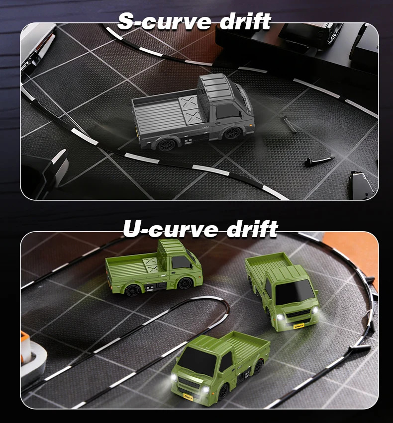Мини-грузовик на радиоуправлении K60 1:64 4WD Drift со светодиодной подсветкой для эффектных дрифт-заездов