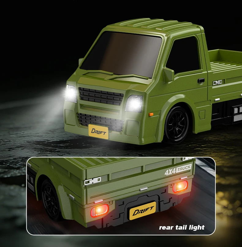Мини-грузовик на радиоуправлении K60 1:64 4WD Drift со светодиодной подсветкой для эффектных дрифт-заездов