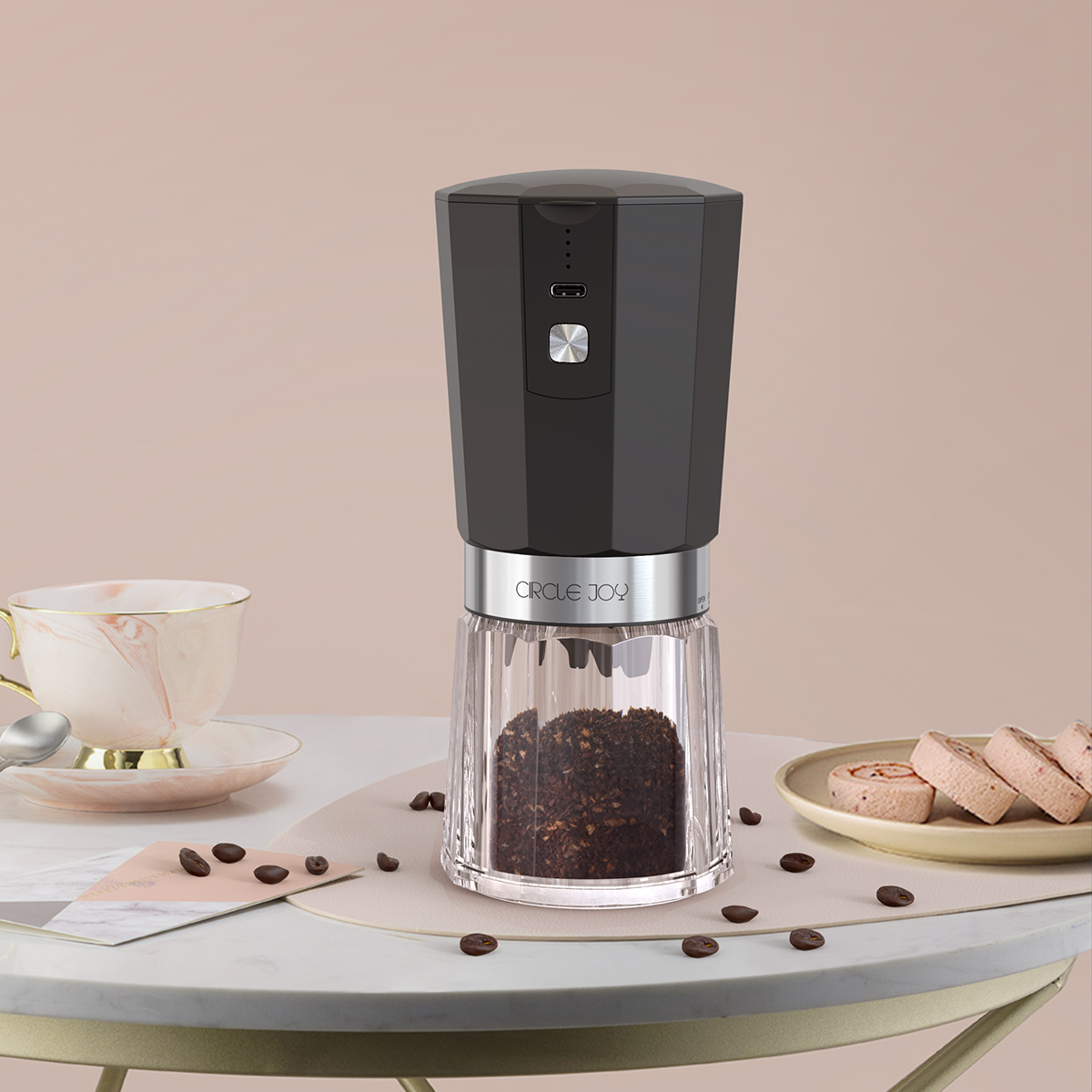Электрическая кофемолка Circle Joy CJ-EG05 с аккумулятором и керамическими жерновами