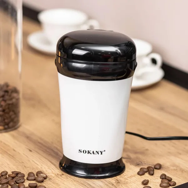 Кофемолка электрическая Sokany SK-3012 180 Вт с контейнером 75 г для быстрого измельчения кофейных зерен