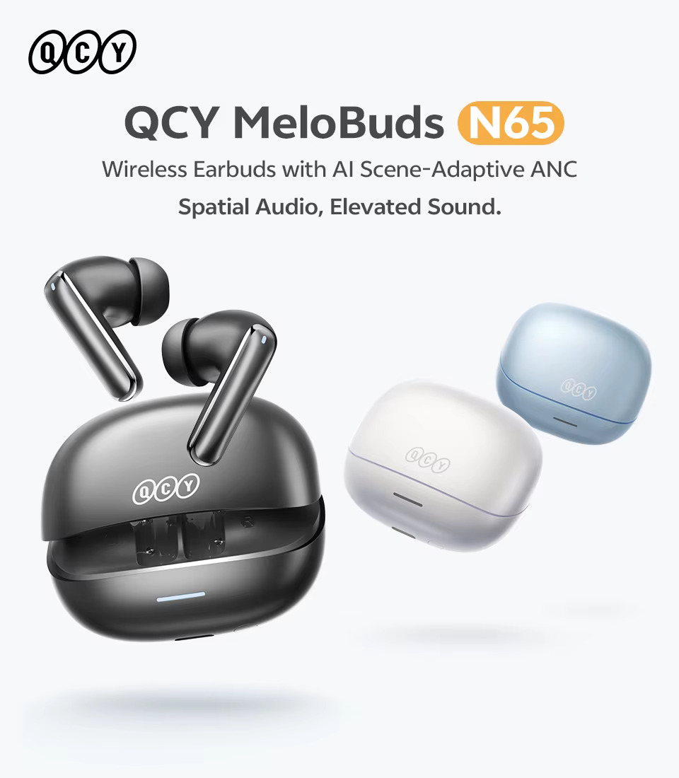 Бездротові навушники QCY HT21 MeloBuds N65 з адаптивним шумозаглушенням, Hi-Res та просторовим звуком