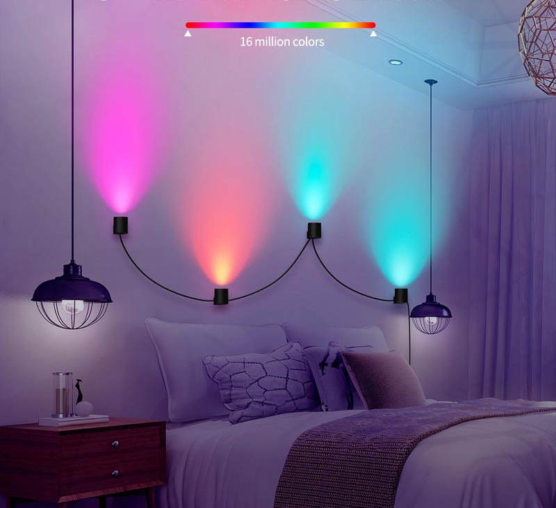 Набір розумних настінних світильників Epik Intelligent RGB з Bluetooth та керуванням через додаток, 6 шт-1