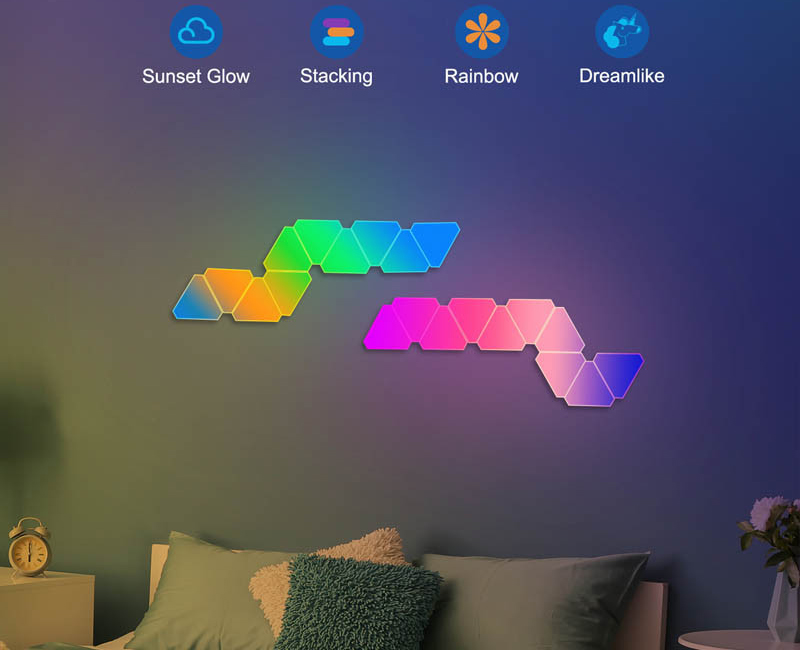 Модульний настінний світильник Epik SAL-012B Smart Quantum Light з Bluetooth, USB та App-керуванням, 6 модулів