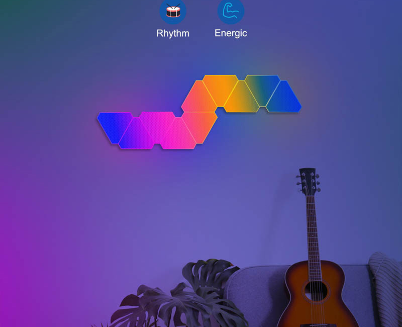 Модульний настінний світильник Epik SAL-012B Smart Quantum Light з Bluetooth, USB та App-керуванням, 6 модулів -3