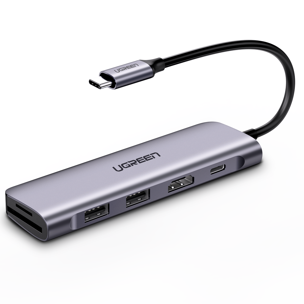 Usb Hub Ugreen Usb C 6V1 Na 2 Porty Usb A Z Hdmi Vyhodom Kartryderom Sd Tf Ta Pd Portom Id2569 UGREEN - купити в Україні